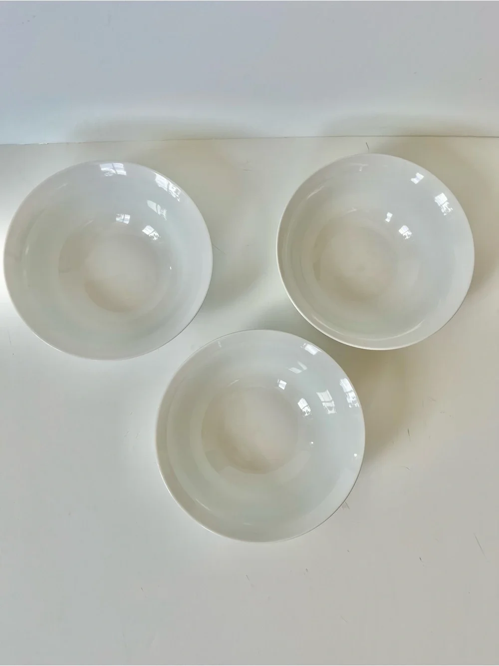 Pottery Barn 3 White Porcelain Caterer’s Cereal Soup Bowls